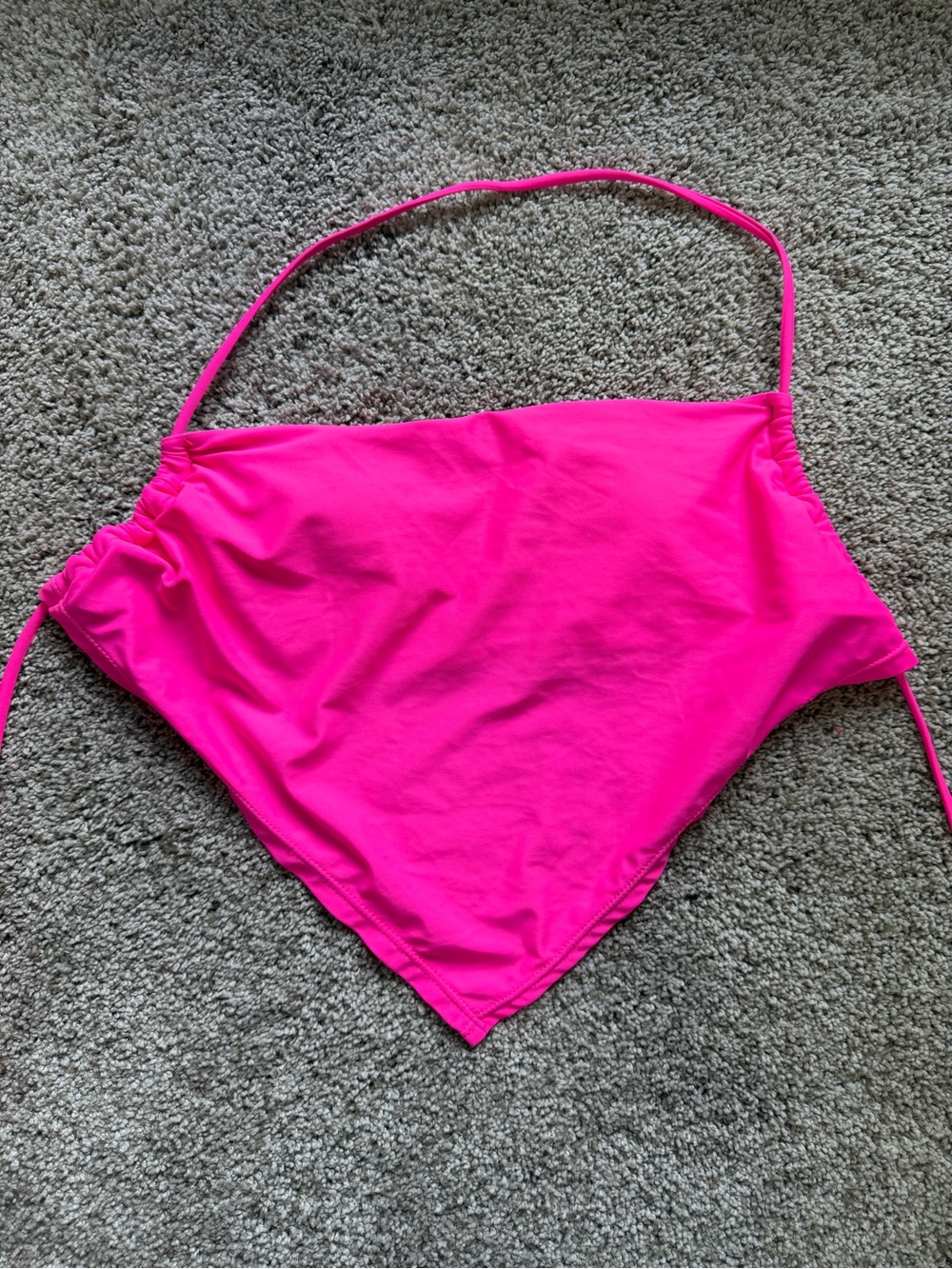 Bright Pink Triangle Bandana Swim Top